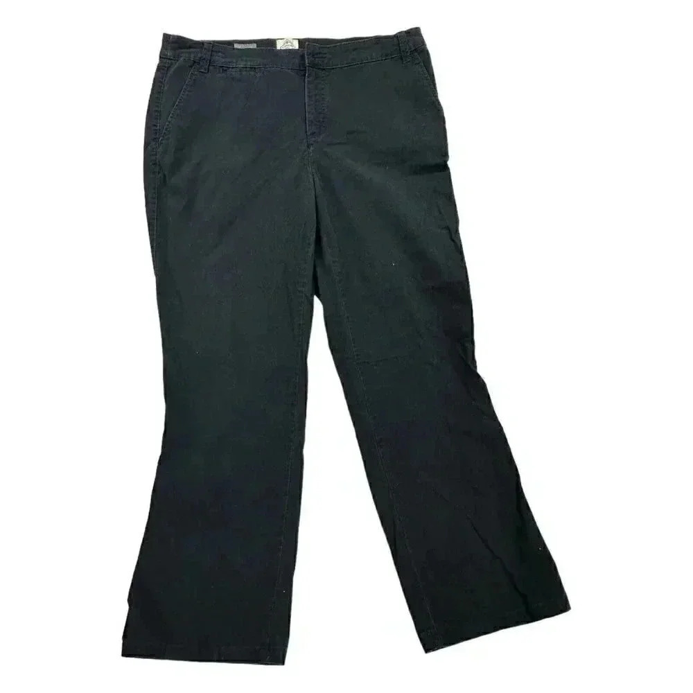 St. johns bay Women’s flat front black straight leg trousers plus size 16W